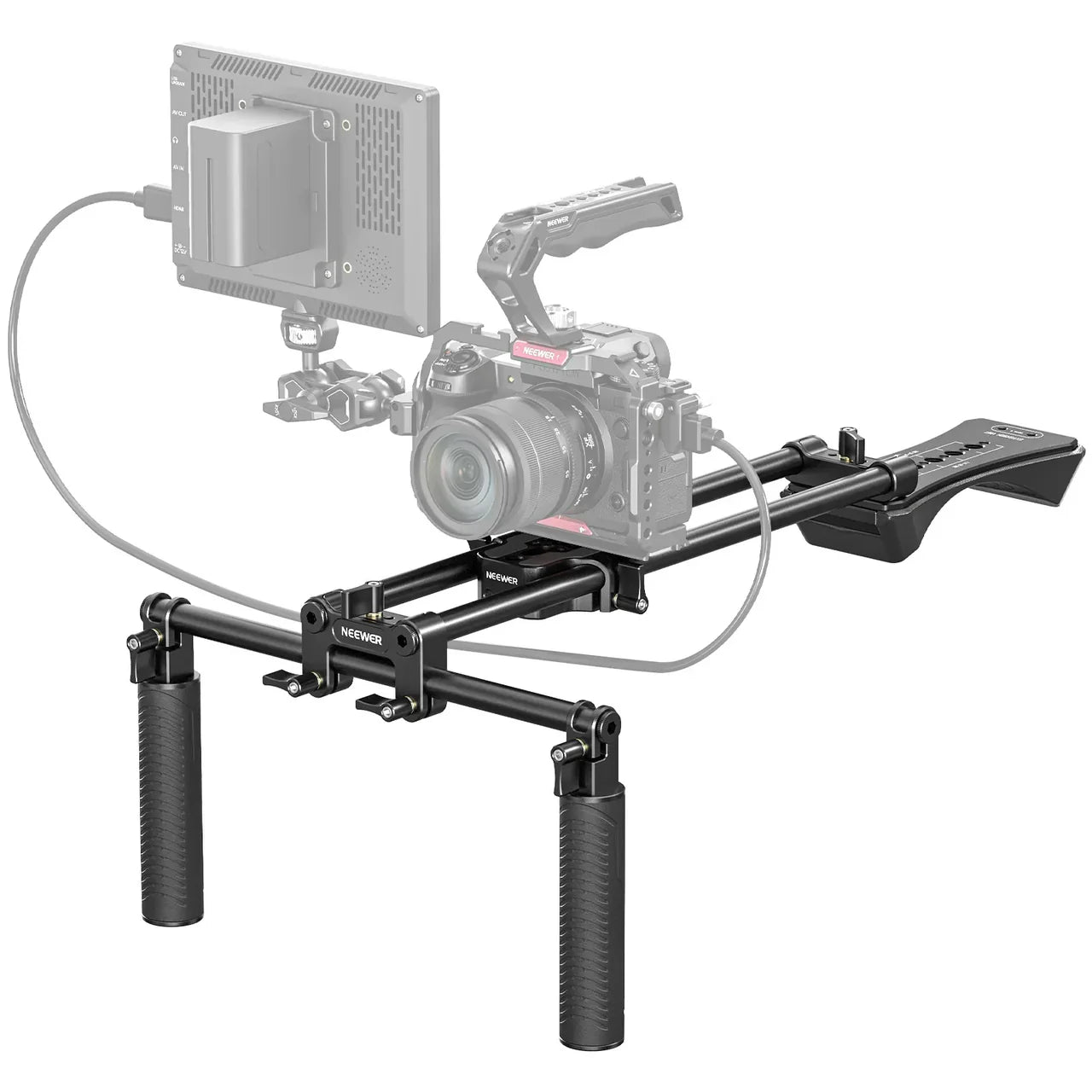 Neewer shoulder rig + 15 mm rods + dual handles